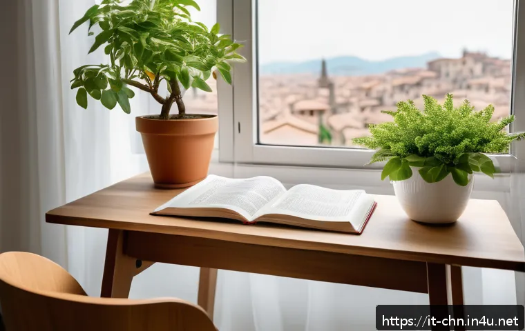 HSK 준비생을 위한 시간 관리 비법 - A cozy and well-organized study space in a modern Italian apartment, featuring a wooden desk with ne...